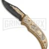 Custom Russian Gold Lion Automatic Knife - Damascus Plain 2 Custom Russian Gold Lion Automatic Knife - Damascus Plain -Grindworx Custom Russian Gold Lion Auto Damascus RV HC3 LION DAM GX 31050 jr large