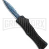 Edgeworks Carbon Fiber OTF Auto Knife Dagger - Blue Damascus Finish) 1 Edgeworks Carbon Fiber OTF Auto Knife Dagger - Blue Damascus Finish) -Grindworx Edgeworks Carbon Fiber OTF Auto Knife Dagger 3in Blue Damascus GX 42360 td large