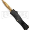 Edgeworks Carbon Fiber OTF Auto Knife Dagger - Gold Damascus Finish) 1 Edgeworks Carbon Fiber OTF Auto Knife Dagger - Gold Damascus Finish) -Grindworx Edgeworks Carbon Fiber OTF Auto Knife Dagger 3in Gold Damascus GX 42361 td large
