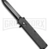 Elemental Reactor Sim. Carbon Fiber OTF Automatic Knife - Black Plain 2 Elemental Reactor Sim. Carbon Fiber OTF Automatic Knife - Black Plain -Grindworx Elemental Black CF TT7 BP 18579 jr large