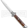Frank B. 9" Italian Stiletto Palisander Wood Automatic Knife - Polish Bayonet 1 Frank B. 9" Italian Stiletto Palisander Wood Automatic Knife - Polish Bayonet -Grindworx Frank B 9in Italian Stiletto Palisander Wood Auto Polish Bayo BHQ 141099 jr large