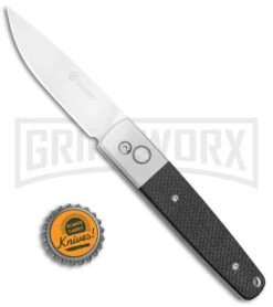 Ganzo Knives G7211-BK Black G-10 Automatic Knife - Flat Grind Satin -Grindworx Ganzo Knives Black G 10 Flat Grind Satin G7211 BK BP 25412 jr bottlecap large