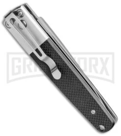 Ganzo Knives G7211-BK Black G-10 Automatic Knife - Flat Grind Satin -Grindworx Ganzo Knives Black G 10 Flat Grind Satin G7211 BK BP 25412 jr side large