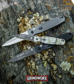 Gerber Covert Gray Automatic Knife - Stonewash Plain 11 Gerber Covert Gray Automatic Knife - Stonewash Plain -Grindworx Gerber Auto Covert Automatic Knife S30V Black Serr 30 000137 BHQ 3965 kp rock web large