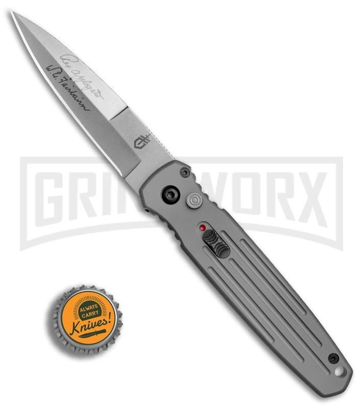 Gerber Covert Gray Automatic Knife - Stonewash Plain 6 Gerber Covert Gray Automatic Knife - Stonewash Plain - Image 4