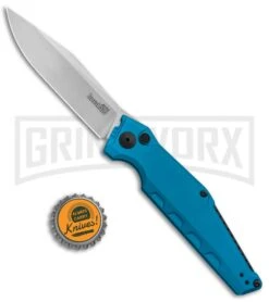 Kershaw Launch 7 Galyean Teal Automatic Knife - Stonewash Plain -Grindworx Kershaw Galyean Launch 7 Auto Teal SW 7900TEALSW BHQ 92521 jr bottlecap large