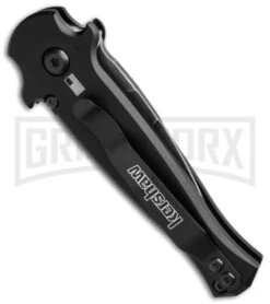 Kershaw Launch 12 CA Legal Black/Carbon Fiber Automatic Knife - Black SW Plain 8 Kershaw Launch 12 CA Legal Black/Carbon Fiber Automatic Knife - Black SW Plain -Grindworx Kershaw Launch 12 CA Legal mini Stiletto Automatic Knife Black CF 1in Black SW BHQ 145122 td side large