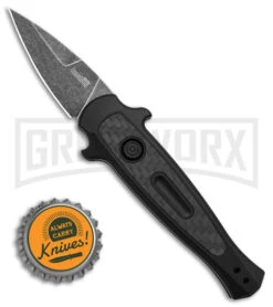 Kershaw Launch 12 CA Legal Black/Carbon Fiber Automatic Knife - Black SW Plain 9 Kershaw Launch 12 CA Legal Black/Carbon Fiber Automatic Knife - Black SW Plain -Grindworx Kershaw Launch 12 CA Legal mini Stiletto Automatic Knife Black CF 1in Black SW BHQ 145122 td size large