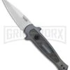 Kershaw Launch 12 Gray Aluminum Mini Stiletto Automatic Knife - Stonewash Plain 1 Kershaw Launch 12 Gray Aluminum Mini Stiletto Automatic Knife - Stonewash Plain -Grindworx Kershaw Launch 12 Mini Stiletto Auto Gray CF SW KER7125GRY BHQ 114043 jr large