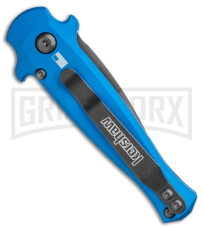 Kershaw Launch 12 CA Legal Blue Mini Stiletto Automatic Knife - Black Plain 5 Kershaw Launch 12 CA Legal Blue Mini Stiletto Automatic Knife - Black Plain - Image 3