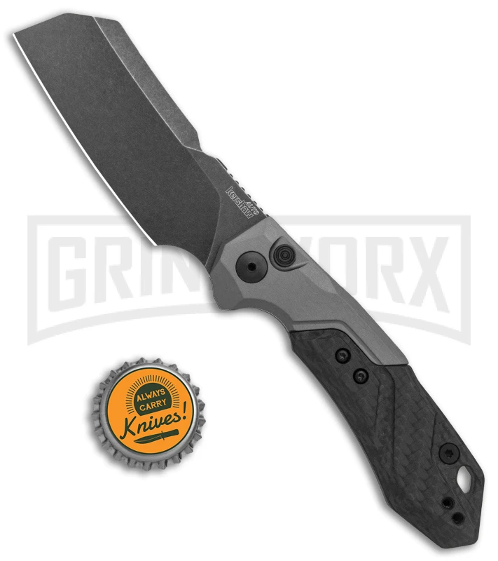 Kershaw Launch 14 Automatic Knife Cleaver Gray Aluminum - Black Stonewash Plain 6 Kershaw Launch 14 Automatic Knife Cleaver Gray Aluminum - Black Stonewash Plain - Image 4