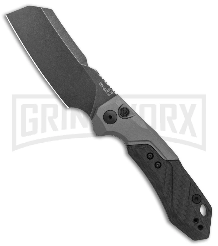 Kershaw Launch 14 Automatic Knife Cleaver Gray Aluminum - Black Stonewash Plain 3 Kershaw Launch 14 Automatic Knife Cleaver Gray Aluminum - Black Stonewash Plain