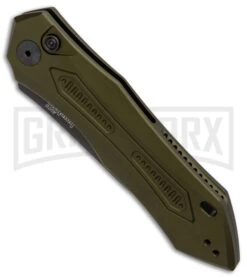 Kershaw Launch 6 OD Green Automatic Knife - Black Plain -Grindworx Kershaw Launch 6 Olive Black BHQ 89519 er spine large