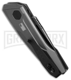 Kershaw Launch 9 Gray Aluminum Automatic Knife - Black SW Plain 8 Kershaw Launch 9 Gray Aluminum Automatic Knife - Black SW Plain -Grindworx Kershaw launch 9 AK Drop Point Gray Aluminum 2in BSW BHQ 177025 td side large