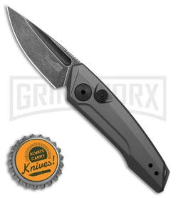 Kershaw Launch 9 Gray Aluminum Automatic Knife - Black SW Plain 9 Kershaw Launch 9 Gray Aluminum Automatic Knife - Black SW Plain -Grindworx Kershaw launch 9 AK Drop Point Gray Aluminum 2in BSW BHQ 177025 td size large