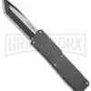 Lightning Gray D/A OTF Automatic Knife - Tanto Two Tone Serrated 1 Lightning Gray D/A OTF Automatic Knife - Tanto Two Tone Serrated -Grindworx Lighting Gray DA OTF AK Tanto Two Tone Serrated GX 41281 td large