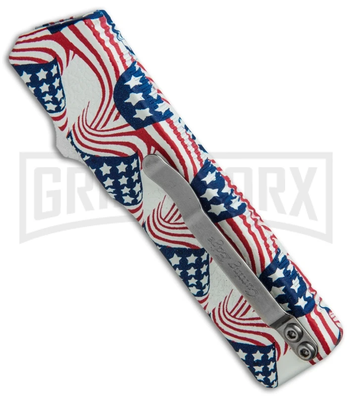 Lightning American Flag D/A OTF Automatic Knife - Tanto Satin Plain 5 Lightning American Flag D/A OTF Automatic Knife - Tanto Satin Plain - Image 3