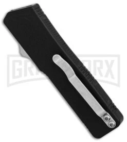 Lightning Black D/A OTF Automatic Knife - Dagger Two-Tone Serr -Grindworx Lightning Black DA Dagger Two Tone Serr BP 30335 er side large