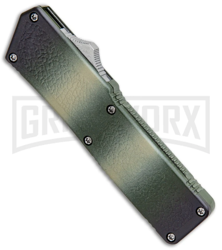 Lightning Camo D/A OTF Automatic Knife - Dagger Two-Tone Serrated 4 Lightning Camo D/A OTF Automatic Knife - Dagger Two-Tone Serrated - Image 2