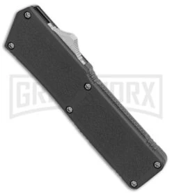 Lightning Gray D/A OTF Automatic Knife - Two-Tone Plain 8 Lightning Gray D/A OTF Automatic Knife - Two-Tone Plain -Grindworx Lightning Gray DA Two Tone Plain BP 30334 er spine large