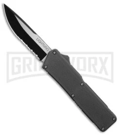 Lightning Gray D/A OTF Automatic Knife -Two-Tone Serr
