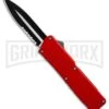 Lightning Red D/A OTF Automatic Knife - Dagger Two-Tone Serr 4TH18 2 Lightning Red D/A OTF Automatic Knife - Dagger Two-Tone Serr 4TH18 -Grindworx Lightning Red DA Dagger Two Tone Serr BP 30349 er large