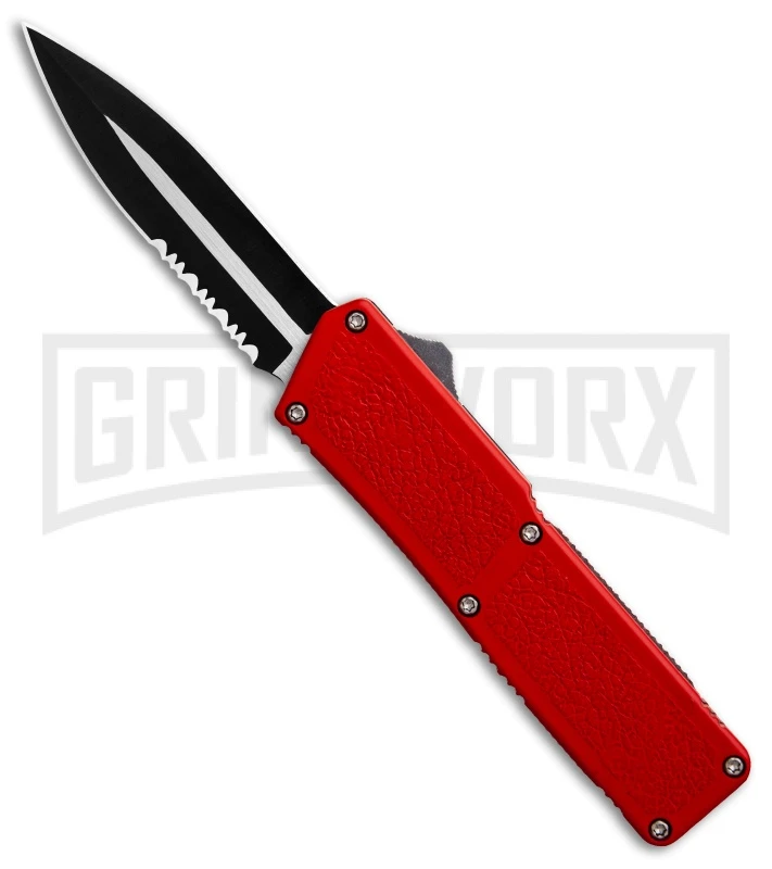 Lightning Red D/A OTF Automatic Knife - Dagger Two-Tone Serr 4TH18 3 Lightning Red D/A OTF Automatic Knife - Dagger Two-Tone Serr 4TH18