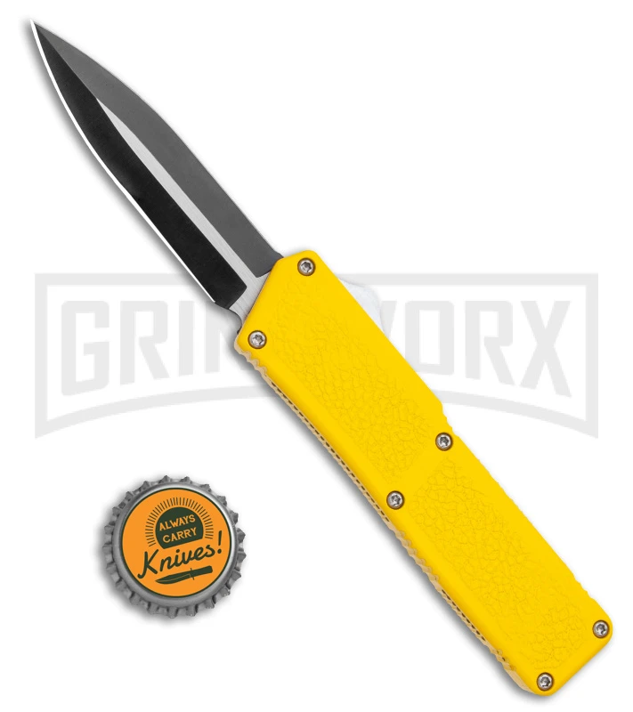 Lightning Yellow D/A OTF Automatic Knife - Two Tone Dagger 6 Lightning Yellow D/A OTF Automatic Knife - Two Tone Dagger - Image 4