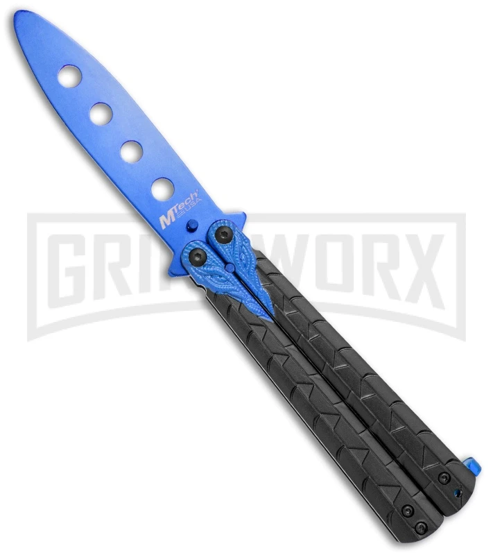 M-Tech Snake Eye Balisong Butterfly Trainer - Black / Blue 3 M-Tech Snake Eye Balisong Butterfly Trainer - Black / Blue
