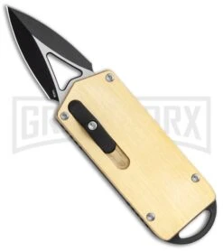 M3 Tactical Tech Rogue Brass/Black D/A OTF Automatic Knife - Black Plain