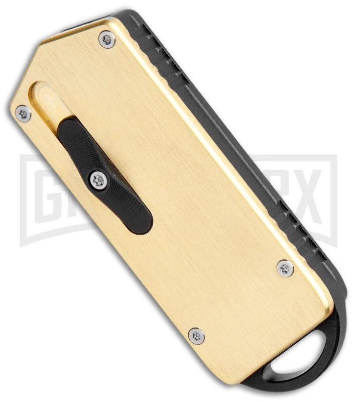 M3 Tactical Tech Rogue Brass/Black D/A OTF Automatic Knife - Black Plain 4 M3 Tactical Tech Rogue Brass/Black D/A OTF Automatic Knife - Black Plain - Image 2