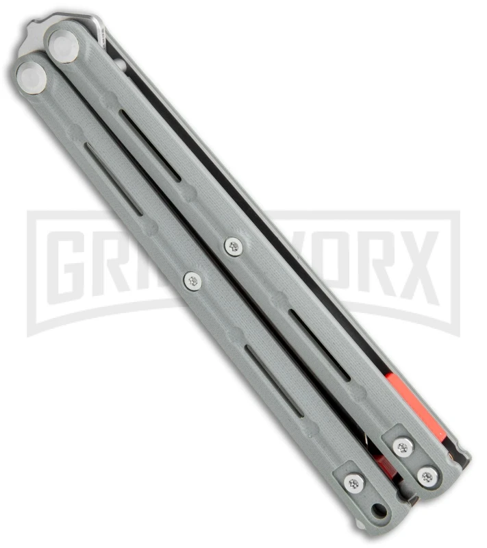 Maxace Knives Balisong Serpent Striker II Gray G-10 - Satin Tanto Plain 4 Maxace Knives Balisong Serpent Striker II Gray G-10 - Satin Tanto Plain - Image 2