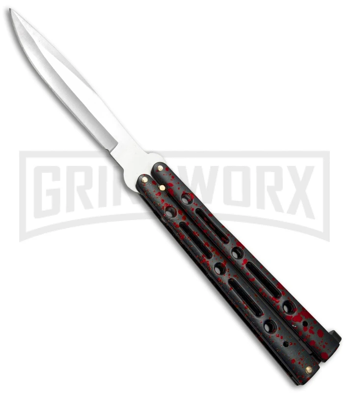 Mega Flick XL Red Balisong Butterfly Knife - Satin Plain 3 Mega Flick XL Red Balisong Butterfly Knife - Satin Plain