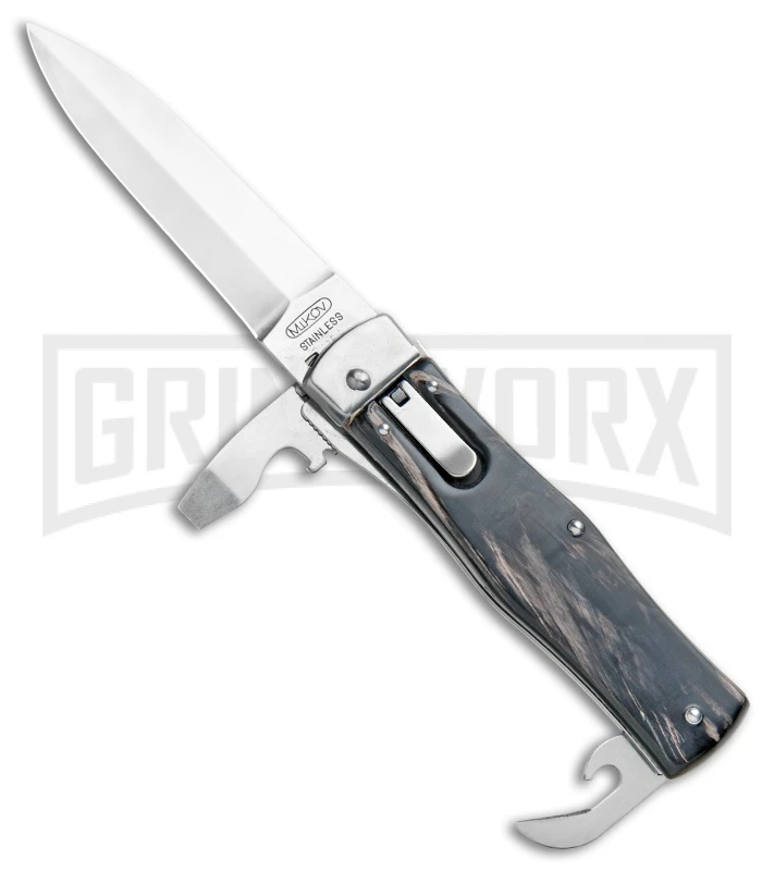 Mikov 241 Predator Buffalo Horn Multi-Tool Automatic Knife - Polish Plain 3 Mikov 241 Predator Buffalo Horn Multi-Tool Automatic Knife - Polish Plain