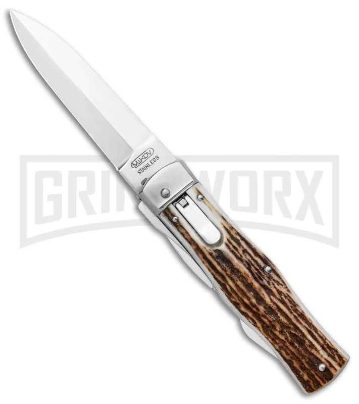 Mikov 241 Predator Light Stag Multi-Tool Automatic Knife (3.7" Polish) 4 Mikov 241 Predator Light Stag Multi-Tool Automatic Knife (3.7" Polish) - Image 2