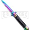 Milano 9" Stiletto Black Wood Automatic Knife - Bayonet Spectrum 1 Milano 9" Stiletto Black Wood Automatic Knife - Bayonet Spectrum -Grindworx Milano 9in Stiletto Black Wood Auto Bayo Spectrum GSE018RBWBK GX 33513 jr large