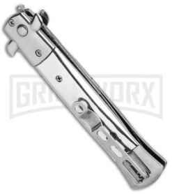 Milano 9" Stiletto Silver Automatic Knife - Bayonet Sim Damascus 8 Milano 9" Stiletto Silver Automatic Knife - Bayonet Sim Damascus -Grindworx Milano 9in Stiletto Silver Auto Bayo Sim Damascus GSE018LSL GX 33505 jr side large