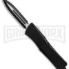 Night Bird D/A OTF Automatic Knife Smooth Black Handle - Dagger Black Plain 2 Night Bird D/A OTF Automatic Knife Smooth Black Handle - Dagger Black Plain -Grindworx Night Bird DA OTF smooth black handle dagger black plain BP 26476 er large