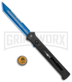 Paragon Estiletto Black Bolt Automatic OTF Knife - Blue Tanto 9 Paragon Estiletto Black Bolt Automatic OTF Knife - Blue Tanto -Grindworx Paragon Estiletto Tanto OTF Auto Black Lightning Bolt Blue Serr EST T LB B CBLU BHQ 103600 jr bottlecap large