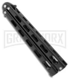 Ronin Gear Black Balisong Trainer Butterfly Knife - Black Plain 8 Ronin Gear Black Balisong Trainer Butterfly Knife - Black Plain -Grindworx Ronin Gear Black Balisong Butterfly Trainer Black BHQ 177223 jr side large