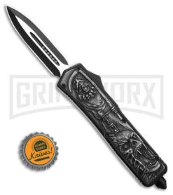 Grim Reaper / Banshee Automatic OTF Knife - Dagger Two Tone Plain -Grindworx Rumble Grim Reaper Banshee OTF Dagger Two Tone Plain GX 38172 td size large