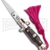 Italian Stiletto Brown Automatic Knife Pink Keychain - Flat Grind 1 Italian Stiletto Brown Automatic Knife Pink Keychain - Flat Grind -Grindworx SKM Italian Stiletto Keychain Auto Brown Pink Satin BHQ 102937 jr large