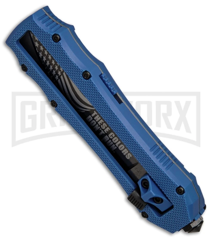 Schrade SCHOTFBL Blue OTF Spring Assisted Knife - Gray 4TH18 5 Schrade SCHOTFBL Blue OTF Spring Assisted Knife - Gray 4TH18 - Image 3