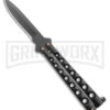 Scoundrel Balisong Black Butterfly Knife - Black Plain 1 Scoundrel Balisong Black Butterfly Knife - Black Plain -Grindworx Scoundrel Balisong Black Butterfly Black BHQ 163760 jr large