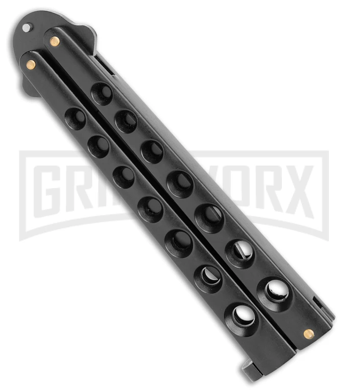 Scoundrel Balisong Black Butterfly Knife - Black Plain 5 Scoundrel Balisong Black Butterfly Knife - Black Plain - Image 3