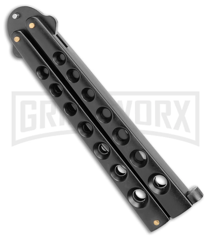 Scoundrel Balisong Black Butterfly Knife - Black Plain 4 Scoundrel Balisong Black Butterfly Knife - Black Plain - Image 2