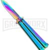 Skipper Rainbow Balisong Butterfly Knife - Rainbow Plain 1 Skipper Rainbow Balisong Butterfly Knife - Rainbow Plain -Grindworx Skipper Rainbow Polished Balisong Butterfly Knife PK 2033 RB GX 32064 jr large