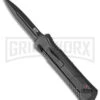 M&P Spring Assisted Gray OTF Spear Point Knife - Black Plain 1 M&P Spring Assisted Gray OTF Spear Point Knife - Black Plain -Grindworx Smith and Wesson OTF Gray Spear Peg BHQ 96628 jr large
