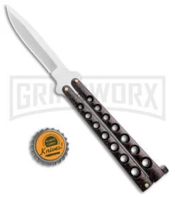 Scoundrel Balisong Black Red Butterfly Knife - Satin Plain 9 Scoundrel Balisong Black Red Butterfly Knife - Satin Plain -Grindworx Soundrel Balisong Butterfly Black Red Satin BHQ 163784 jr bottlecap large