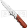 Super Knife Dingo Rosewood Automatic Knife - Satin Serr -Grindworx Super Knife Dingo Rosewood Auto Satin Serr GA623WSL GX 33498 jr large
